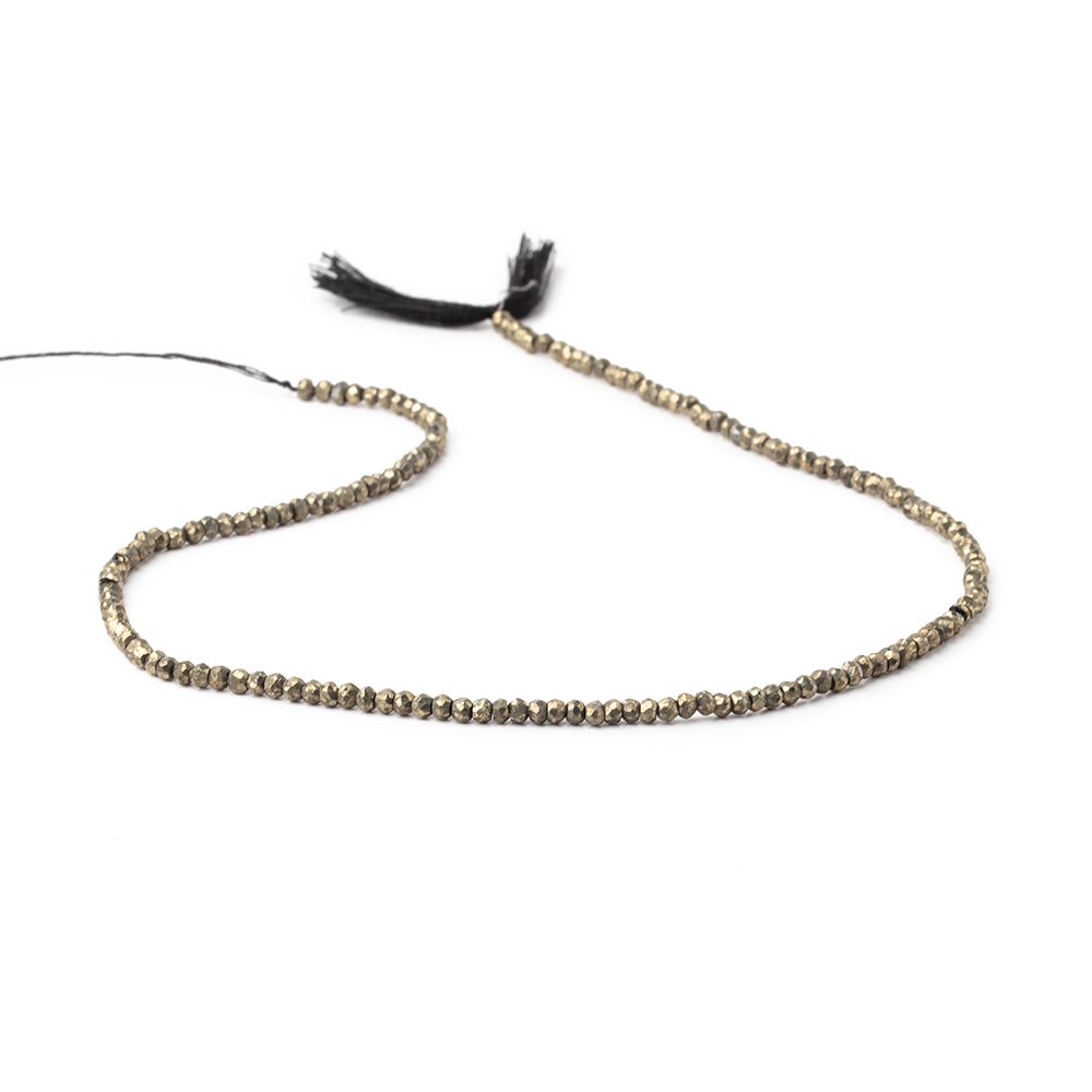 2.5mm Pyrite Faceted Rondelle Beads 13.5 inch 157 pieces (ONLINE ORDER ONLY)