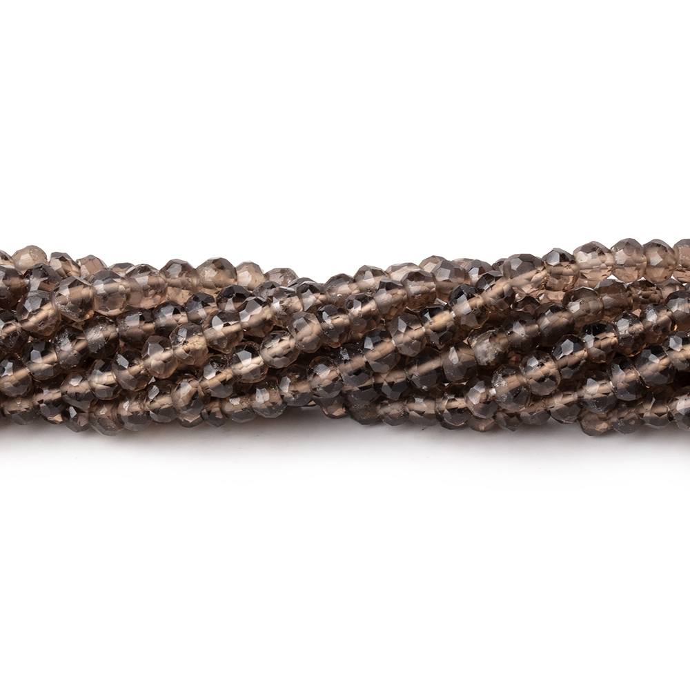 4mm Smoky Quartz Faceted Rondelle Beads 12.5 inch 108 pieces (ONLINE ORDER ONLY)