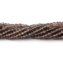 4mm Smoky Quartz Faceted Rondelle Beads 12.5 inch 108 pieces (ONLINE ORDER ONLY)