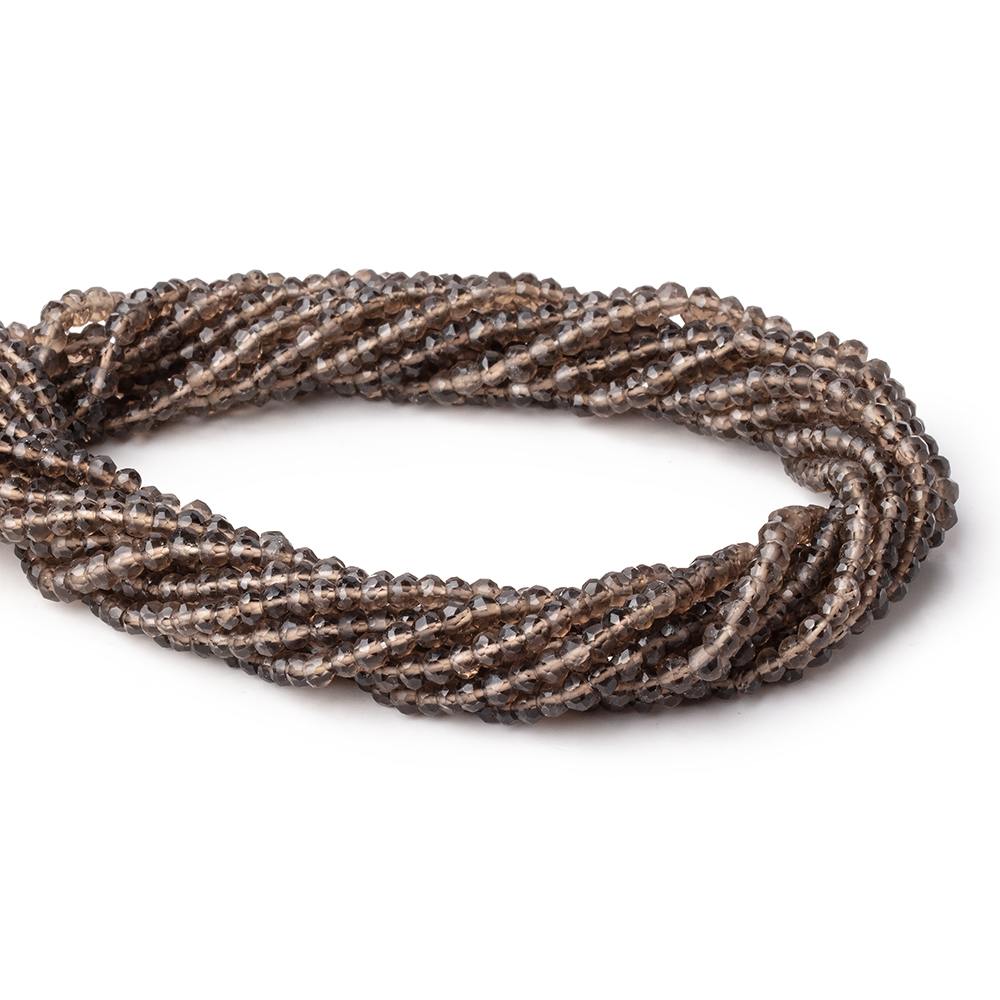4mm Smoky Quartz Faceted Rondelle Beads 12.5 inch 108 pieces (ONLINE ORDER ONLY)