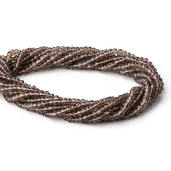 4mm Smoky Quartz Faceted Rondelle Beads 12.5 inch 108 pieces (ONLINE ORDER ONLY)