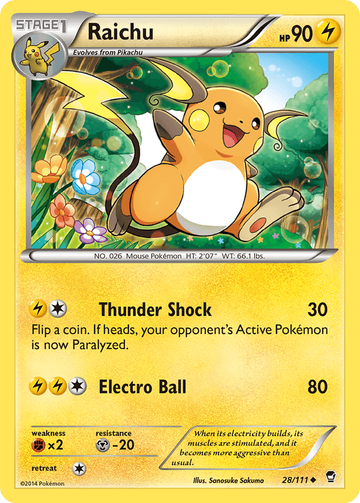Raichu (28/111) [XY: Furious Fists] (Online Only)