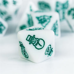 White Christmas Dice w/Green Presents Trees Snowman Holiday Festive (Online Only)