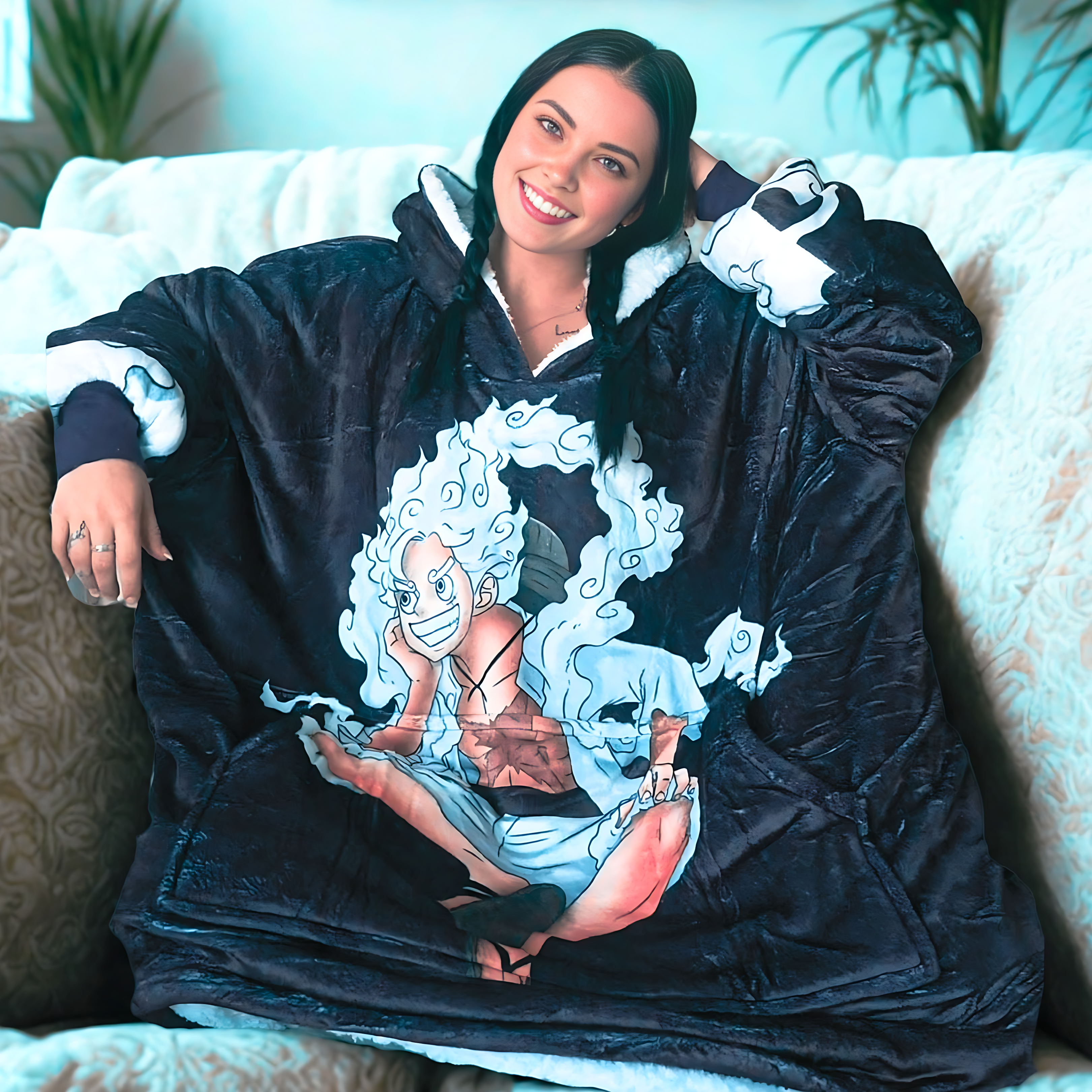 gear 5 Luffy One Piece Wearable Blanket Hoodie for Kids & Adults | OLM Toys (ONLINE ORDER ONLY)