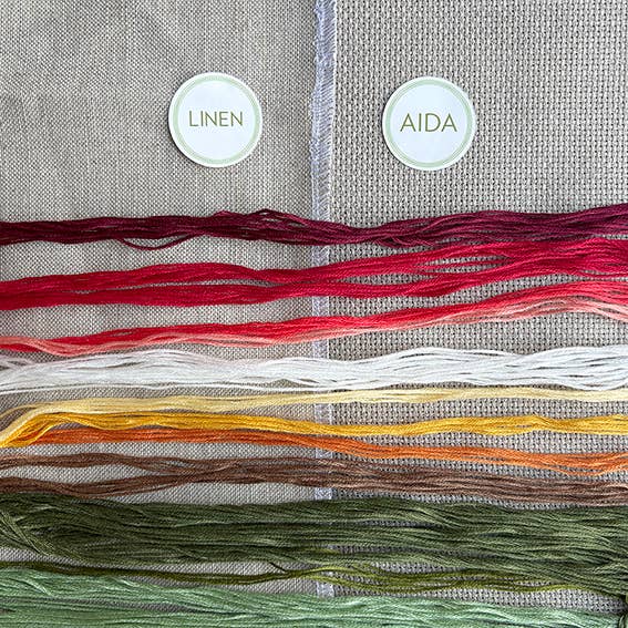 Love Poppet - Oh Christmas Tree - Cross Stitch Kit: 32ct Linen (ONLINE ORDER ONLY)