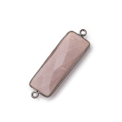 31x11mm Black Gold Bezel Chocolate Moonstone Bar 2 ring Connector North South 1 pc (ONLINE ORDER ONLY)