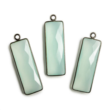 31x11mm Black Gold Bezel Seafoam Chalcedony Bar 1 ring pendant 1 piece (ONLINE ORDER ONLY)