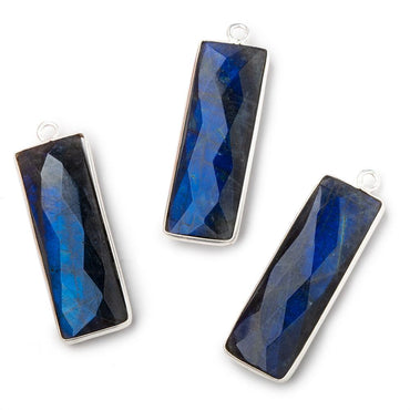 31x11mm Silver Bezel Labradorite Bar 1 ring pendant 1 piece (ONLINE ORDER ONLY)