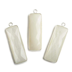 31x11mm Silver Bezel Soft White Moonstone Bar 1 ring pendant 1 piece (ONLINE ORDER ONLY)