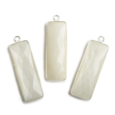 31x11mm Silver Bezel Soft White Moonstone Bar 1 ring pendant 1 piece (ONLINE ORDER ONLY)