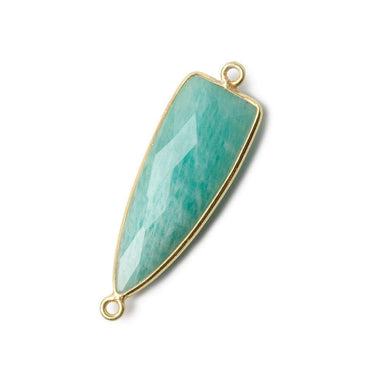 31x11mm Vermeil Bezel Amazonite faceted Point Connector 1 piece (ONLINE ORDER ONLY)