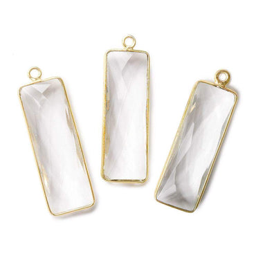 31x11mm Vermeil Bezel Crystal Quartz Bar 1 ring pendant 1 piece (ONLINE ORDER ONLY)