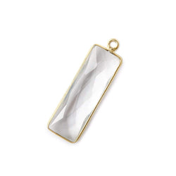 31x11mm Vermeil Bezel Crystal Quartz Bar 1 ring pendant 1 piece (ONLINE ORDER ONLY)