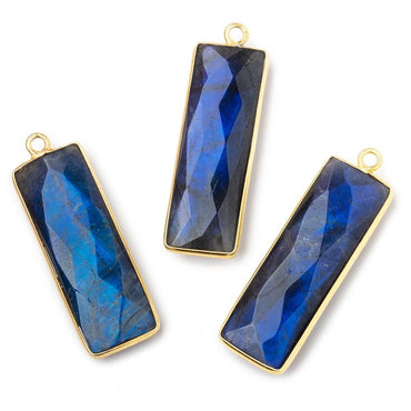 31x11mm Vermeil Bezel Labradorite Bar 1 ring pendant 1 piece (ONLINE ORDER ONLY)
