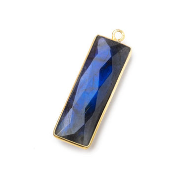31x11mm Vermeil Bezel Labradorite Bar 1 ring pendant 1 piece (ONLINE ORDER ONLY)