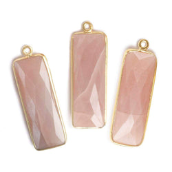 31x11mm Vermeil Bezel Peach Moonstone Bar 1 ring pendant 1 piece (ONLINE ORDER ONLY)