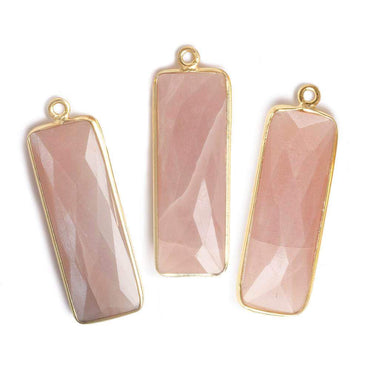 31x11mm Vermeil Bezel Peach Moonstone Bar 1 ring pendant 1 piece (ONLINE ORDER ONLY)