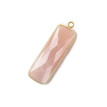 31x11mm Vermeil Bezel Peach Moonstone Bar 1 ring pendant 1 piece (ONLINE ORDER ONLY)