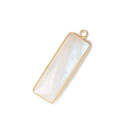 31x11mm Vermeil Bezel Rainbow Moonstone Bar 1 ring pendant 1 piece (ONLINE ORDER ONLY)