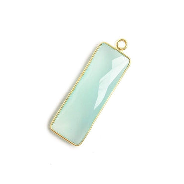 31x11mm Vermeil Bezel Seafoam Chalcedony Bar 1 ring pendant 1 piece (ONLINE ORDER ONLY)