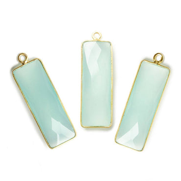 31x11mm Vermeil Bezel Seafoam Chalcedony Bar 1 ring pendant 1 piece (ONLINE ORDER ONLY)