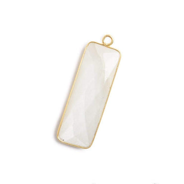 31x11mm Vermeil Bezel Soft White Moonstone Bar 1 ring pendant 1 piece (ONLINE ORDER ONLY)