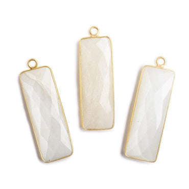 31x11mm Vermeil Bezel Soft White Moonstone Bar 1 ring pendant 1 piece (ONLINE ORDER ONLY)