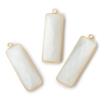 31x11mm Vermeil Bezel White Moonstone Bar 1 ring pendant 1 piece (ONLINE ORDER ONLY)