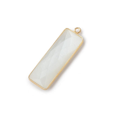 31x11mm Vermeil Bezel White Moonstone Bar 1 ring pendant 1 piece (ONLINE ORDER ONLY)