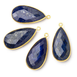 31x16.5mm Vermeil Bezel Lapis Lazuli Faceted Pear Pendant 1 piece (ONLINE ORDER ONLY)