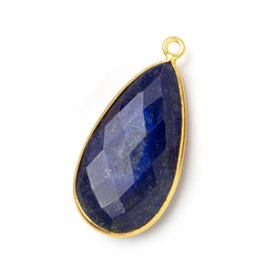 31x16.5mm Vermeil Bezel Lapis Lazuli Faceted Pear Pendant 1 piece (ONLINE ORDER ONLY)