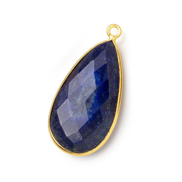 31x16.5mm Vermeil Bezel Lapis Lazuli Faceted Pear Pendant 1 piece (ONLINE ORDER ONLY)