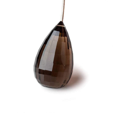 31x18mm Smoky Quartz Checkerboard Faceted Tear Drop Focal Bead 1 piece AAA (ONLINE ORDER ONLY)