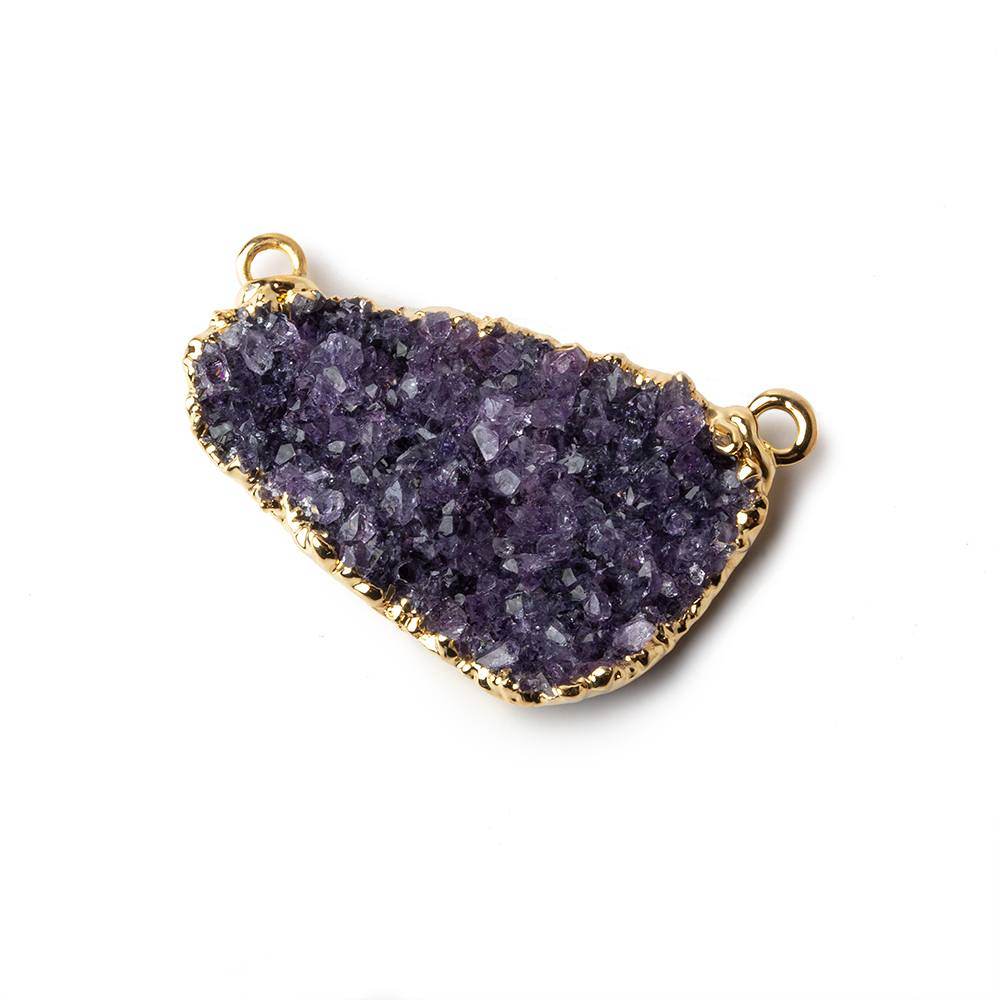 31x19mm Gold Leafed Amethyst Drusy Connector 1 piece (ONLINE ORDER ONLY)