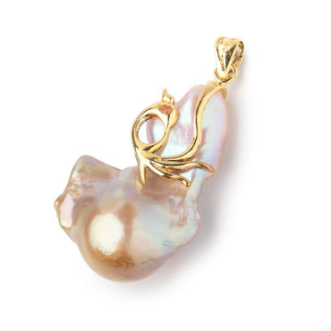 31x20.5mm Taupe Ultra Baroque Vermeil Pendant focal 1 piece (ONLINE ORDER ONLY)