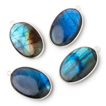 31x22mm Sterling Silver Bezel Labradorite Plain Oval Pendant 1 Focal (ONLINE ORDER ONLY)