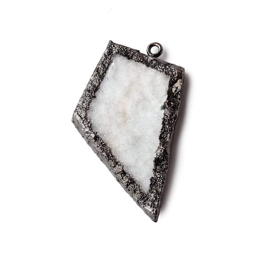 31x26mm Black Gold Leafed White Drusy Freeform Pendant 1 piece (ONLINE ORDER ONLY)
