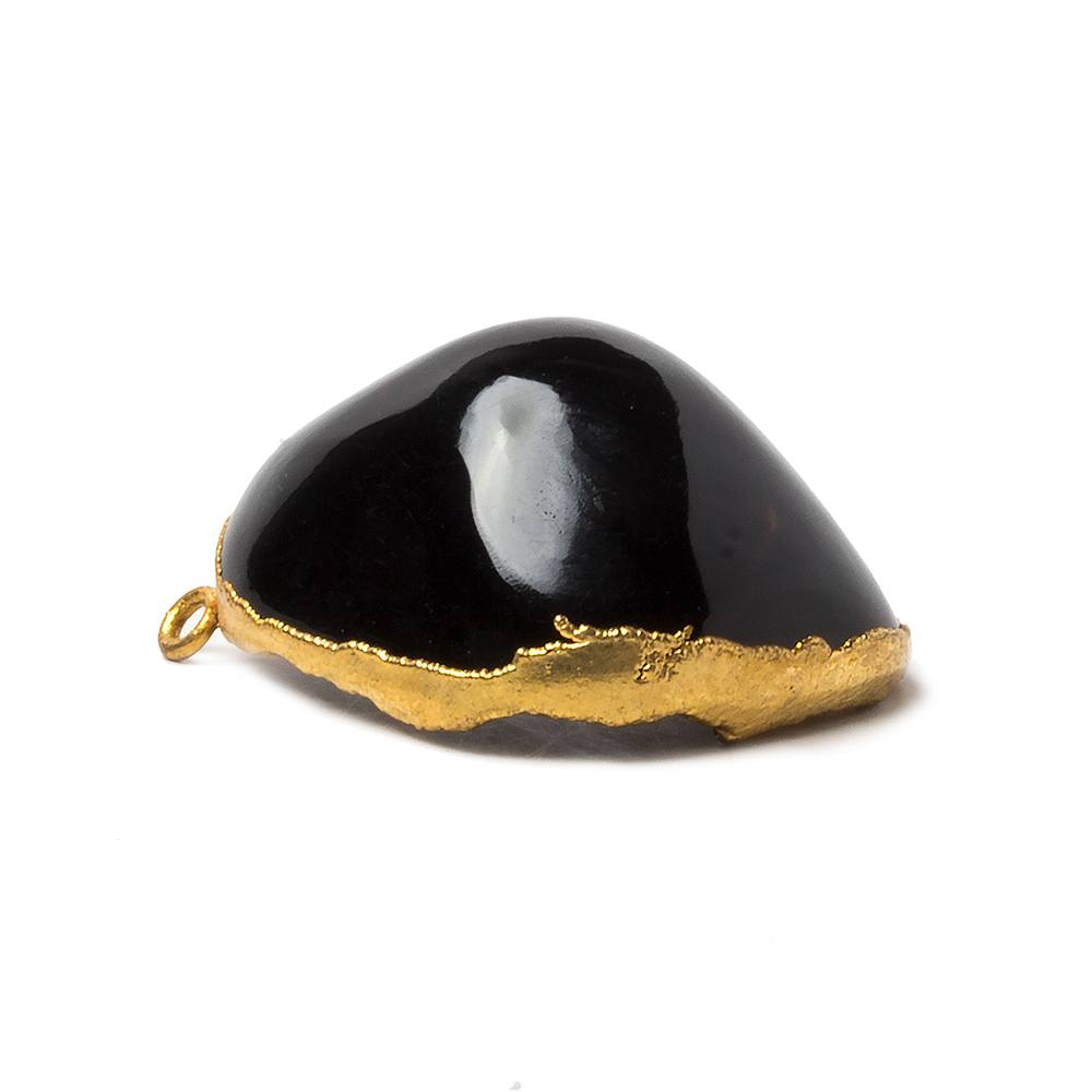 31x26x14mm Gold Leafed Black & Grey Concave Drusy Focal Pendant 1 piece (ONLINE ORDER ONLY)