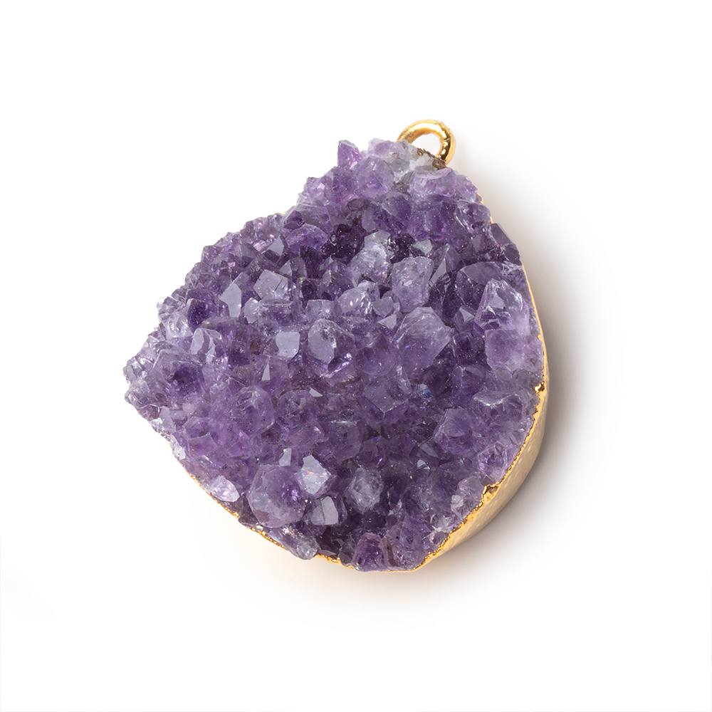 31x28mm Gold Leafed Amethyst Drusy Pendant 1 piece (ONLINE ORDER ONLY)