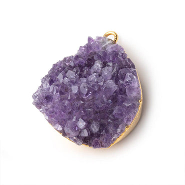 31x28mm Gold Leafed Amethyst Drusy Pendant 1 piece (ONLINE ORDER ONLY)