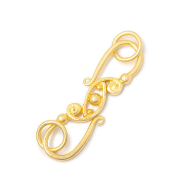 31x8mm Vermeil Paisley S Hook 1 piece (ONLINE ORDER ONLY)