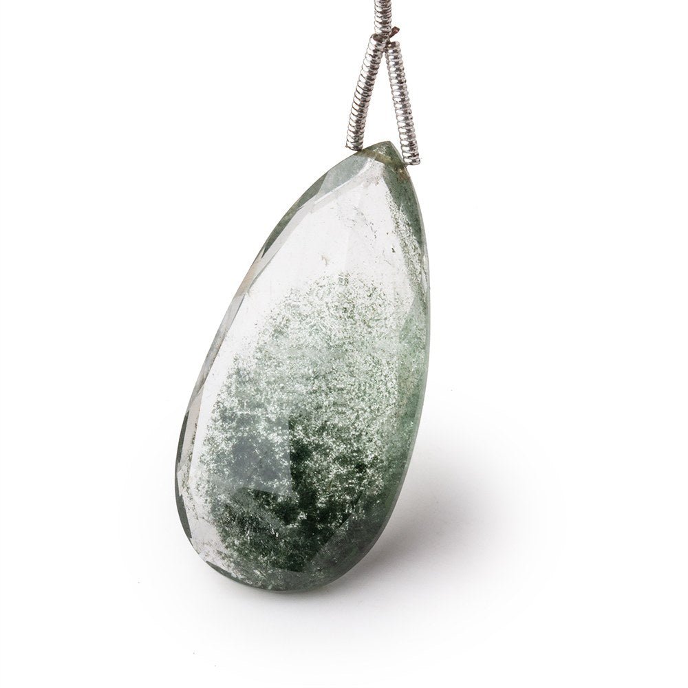 32-34mm Moss Quartz Faceted Pear Focal 1 Bead (ONLINE ORDER ONLY)