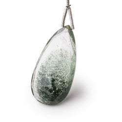32-34mm Moss Quartz Faceted Pear Focal 1 Bead (ONLINE ORDER ONLY)
