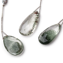 32-34mm Moss Quartz Faceted Pear Focal 1 Bead (ONLINE ORDER ONLY)