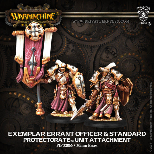 Warmachine: Protectorate of Menoth Exemplar Errant Officer & Standard (ONLINE ORDER ONLY)
