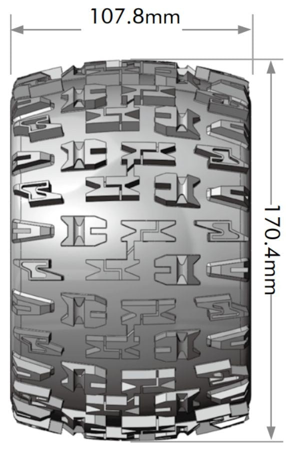 Louise RC MT-Pioneer Sport Compound 1/8 4.2 Monster Truck MFT Belted Tires, 0" & 1/2" Offset, LT3218X (ONLINE ORDER ONLY)