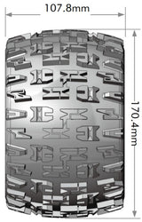 Louise RC MT-Pioneer Sport Compound 1/8 4.2 Monster Truck MFT Belted Tires, 0" & 1/2" Offset, LT3218X (ONLINE ORDER ONLY)
