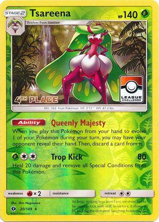 Tsareena (20/149) (League 4th Place) [Sun & Moon: Base Set] (Online Only)