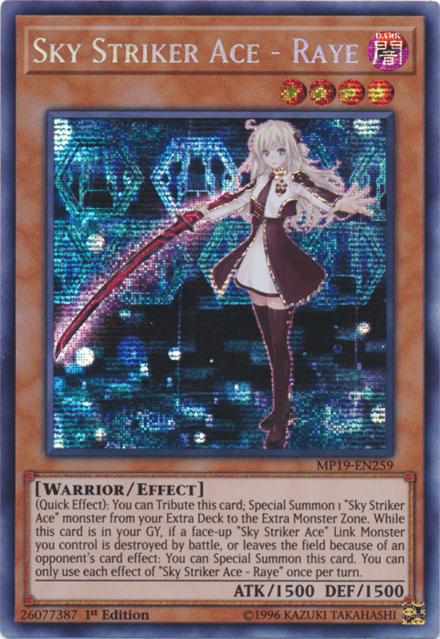 Sky Striker Ace - Raye [MP19-EN259] Prismatic Secret Rare (ONLINE ORDER ONLY)