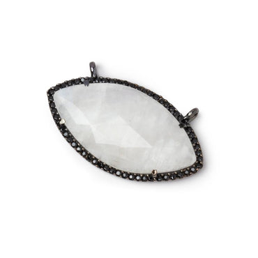 32x17mm Black Gold CZ Bezel Rainbow Moonstone Marquise Connector 1 Focal (ONLINE ORDER ONLY)
